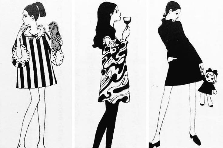 1960's fashion illustrations by Akemi Watabe